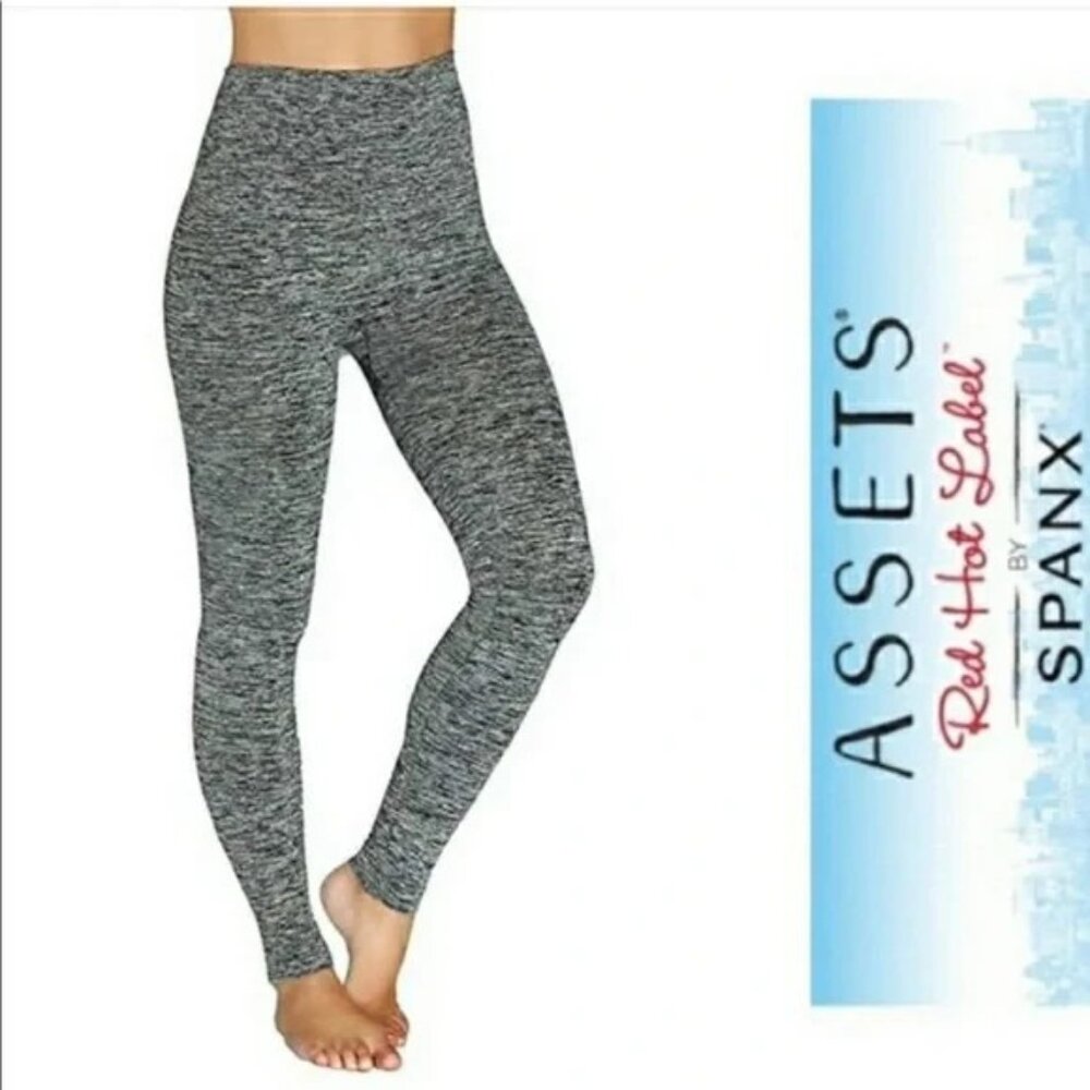 Spanx Women's Leggings Pants Marbled XL Slimming Seamless Leg Shapewear Fitted